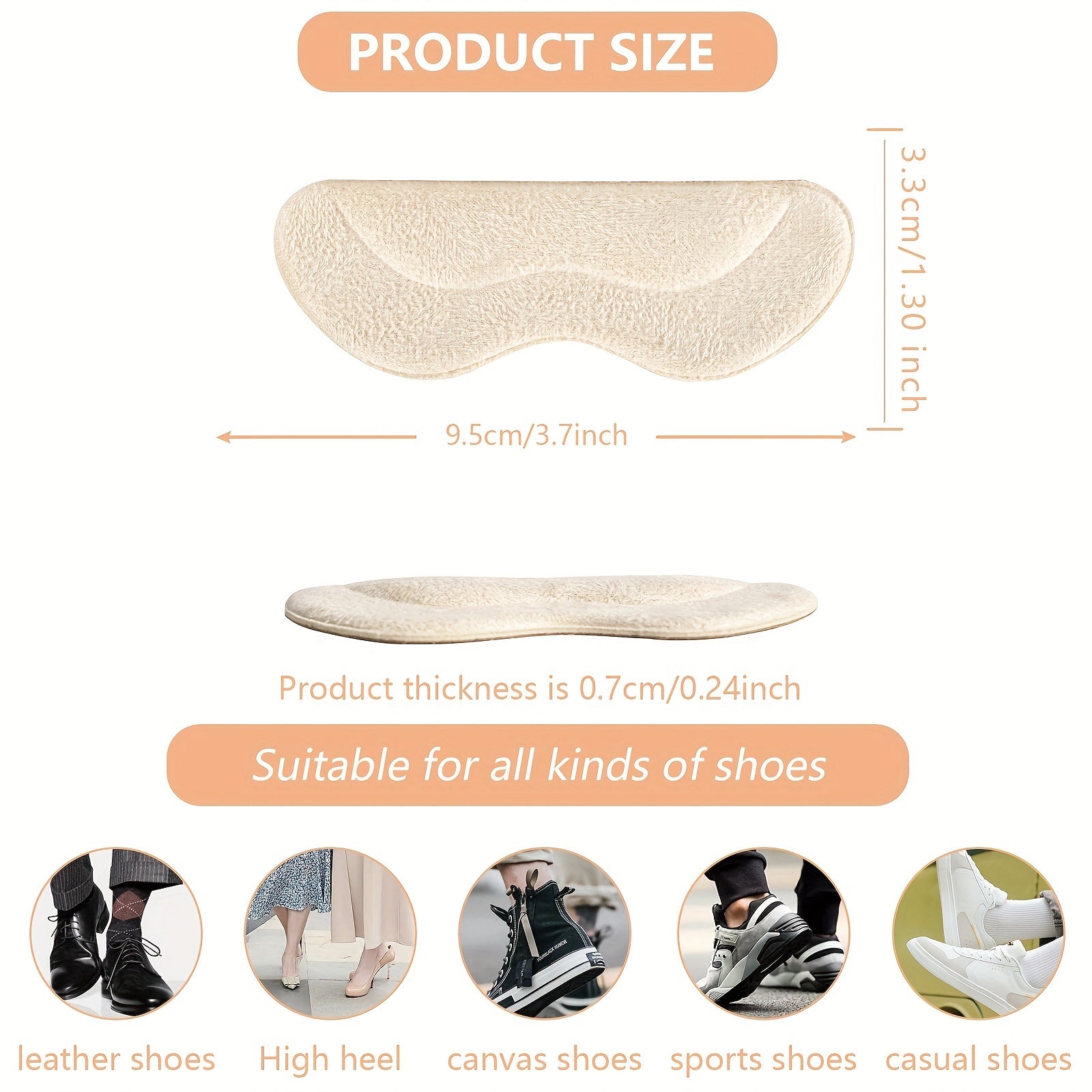 4D Sponge Heel Insoles Anti Wear Heel Stickers Thickened Heel Pad