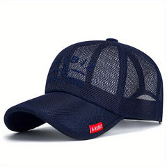 Men's Mesh Baseball Cap Breathable Dad Hat Outdoor Fishing Snapback Trucker Cap