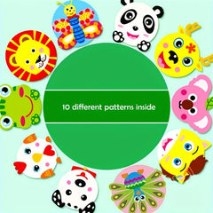 10 Patterns Pack Paper Plate Art Set DIY Animal Art Supplies