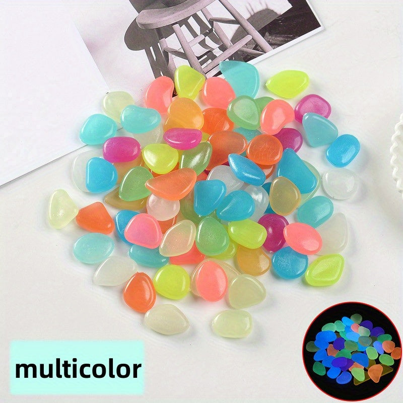200pcs Small Luminous Pebbles for Garden Fish Tank Aquarium Decor