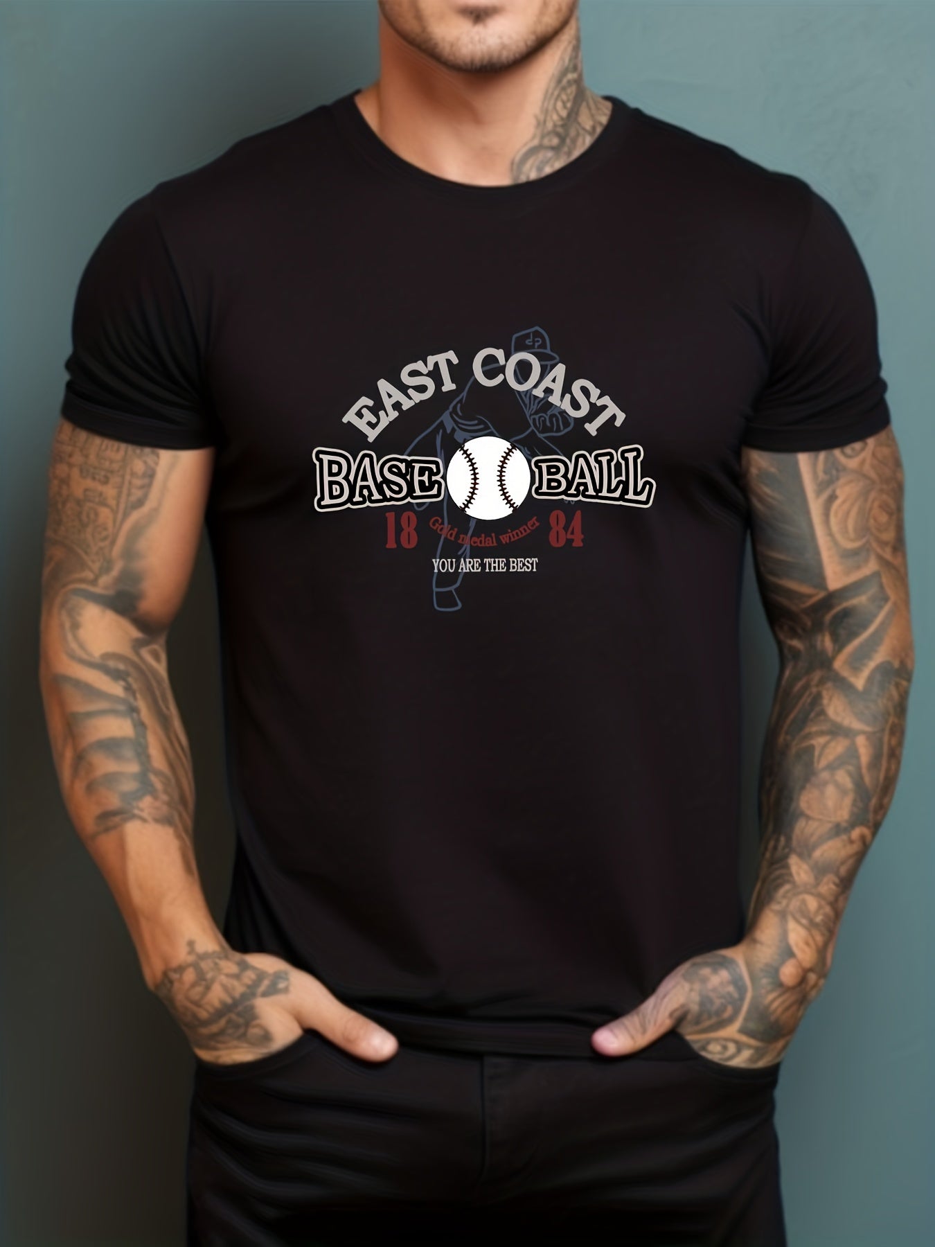 Men's Casual Printed Stretch T-shirt for Summer