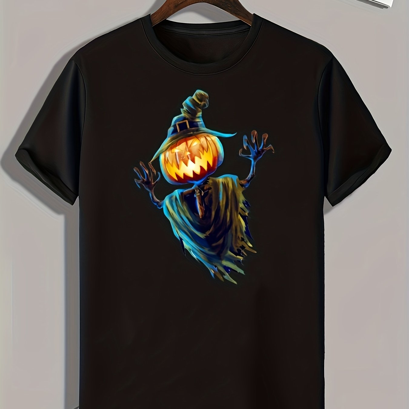 Jack O' Lantern Print Men's Graphic T shirt for Summer