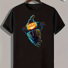 Jack O' Lantern Print Men's Graphic T shirt for Summer