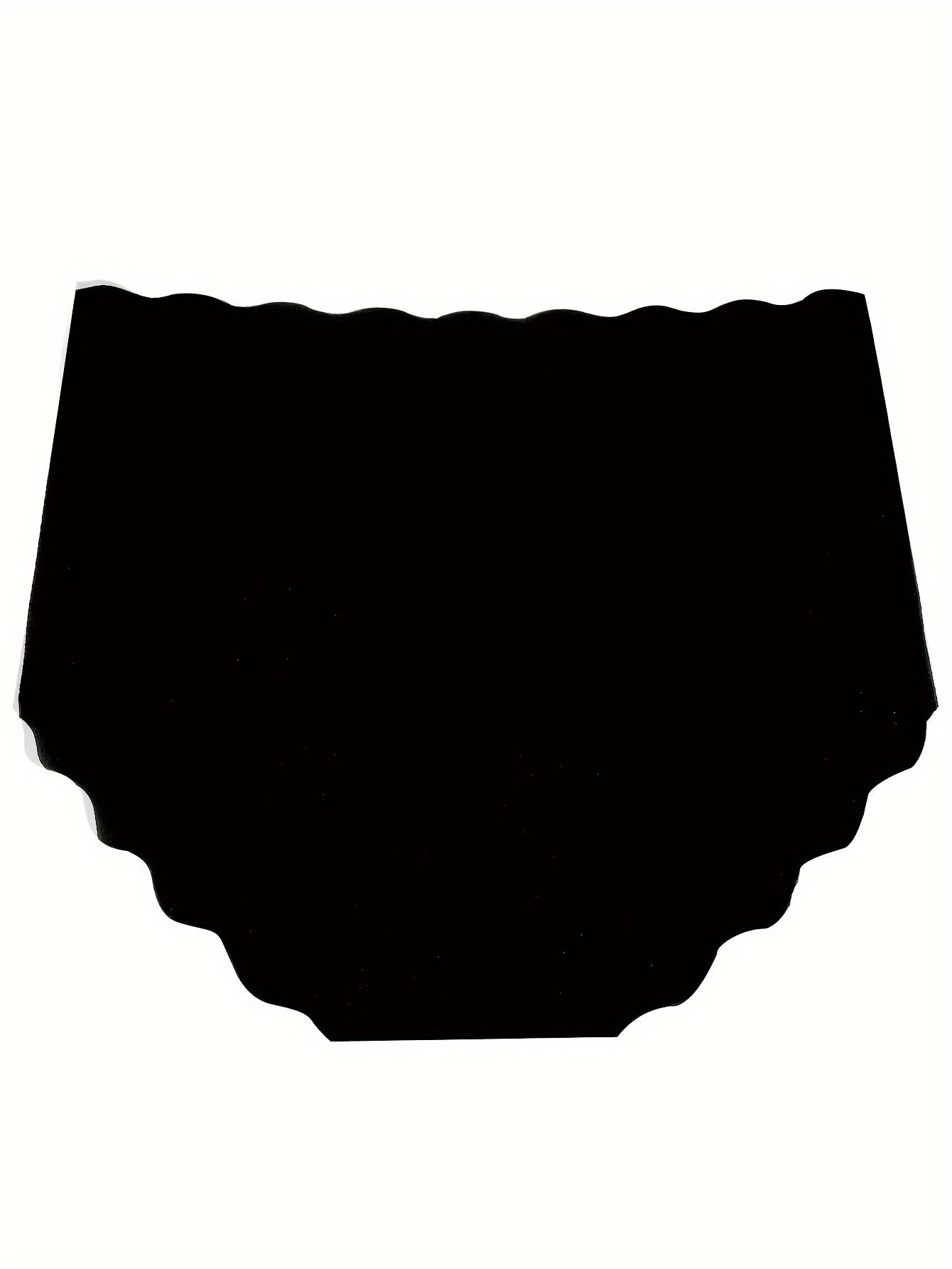 Seamless Solid Briefs Scallop Trim Panties