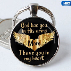 Angel Wings Time Gem Pendant Necklace Keychain Christmas Gift