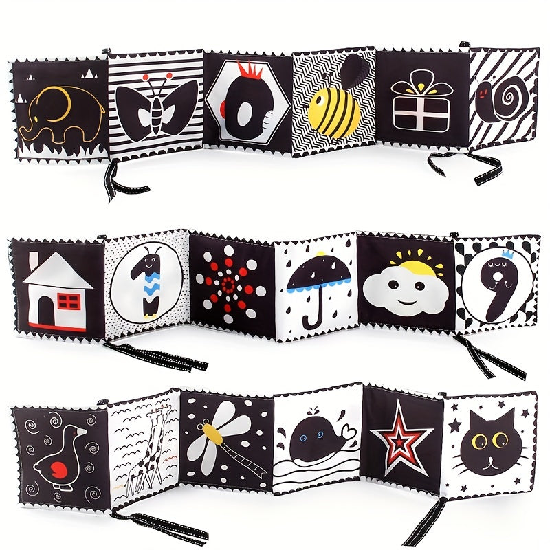 Soft Baby Cloth Book & Cards Set, High Contrast Educational Toy for Boys Girls