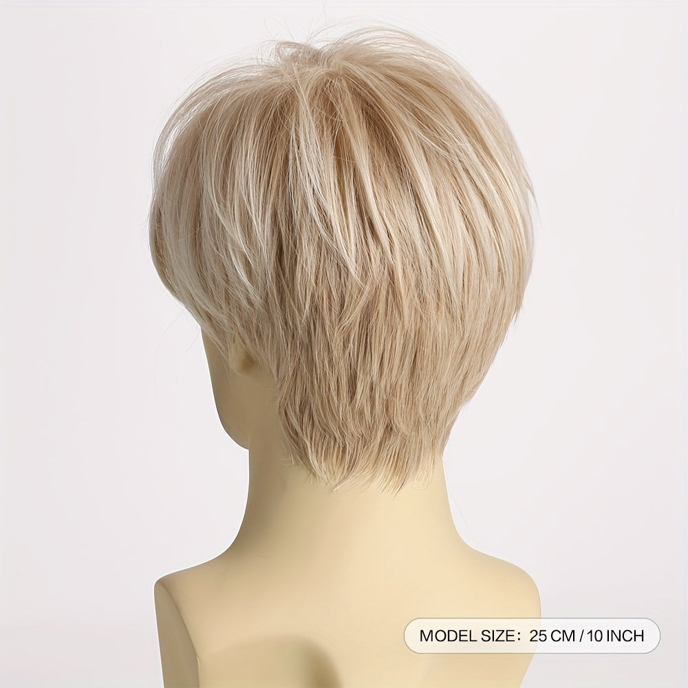 Men's Golden Short Curly Wig for Daily Wear