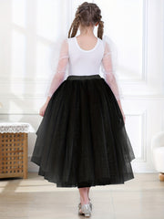 Girls High Waist Steampunk Gothic Tutu Skirt For Party Dance