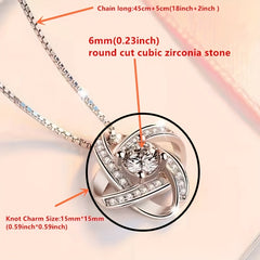 Faux Diamond & Copper Zircon Pendant Necklace for Niece