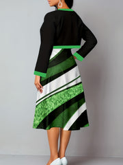 Women's Plus Size Colorblock Stripe Print Tank Dress & Crop Cardigan 2pc