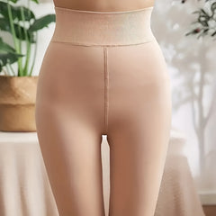 Plush Lined Tights Opaque High Waist Thermal Elastic Leggings