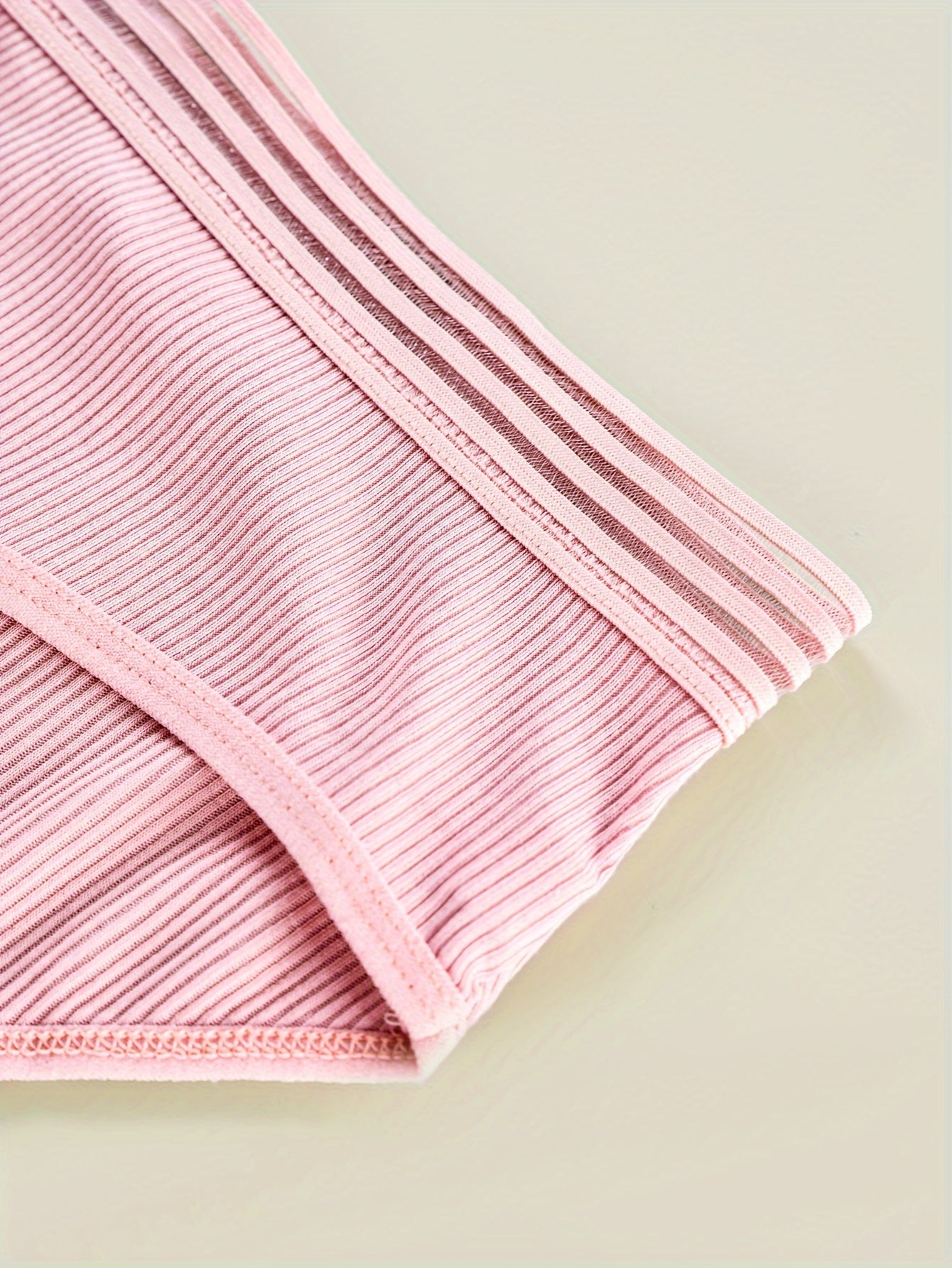 3 Pack Plus Size Panties Set Women's Plus Ribbed Knit Briefs