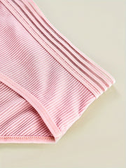 3 Pack Plus Size Panties Set Women's Plus Ribbed Knit Briefs