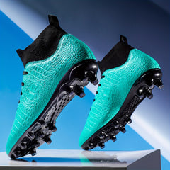 Boy's High Top Soccer Cleat Spikes Non Slip Professional Outdoor Soccer Shoes