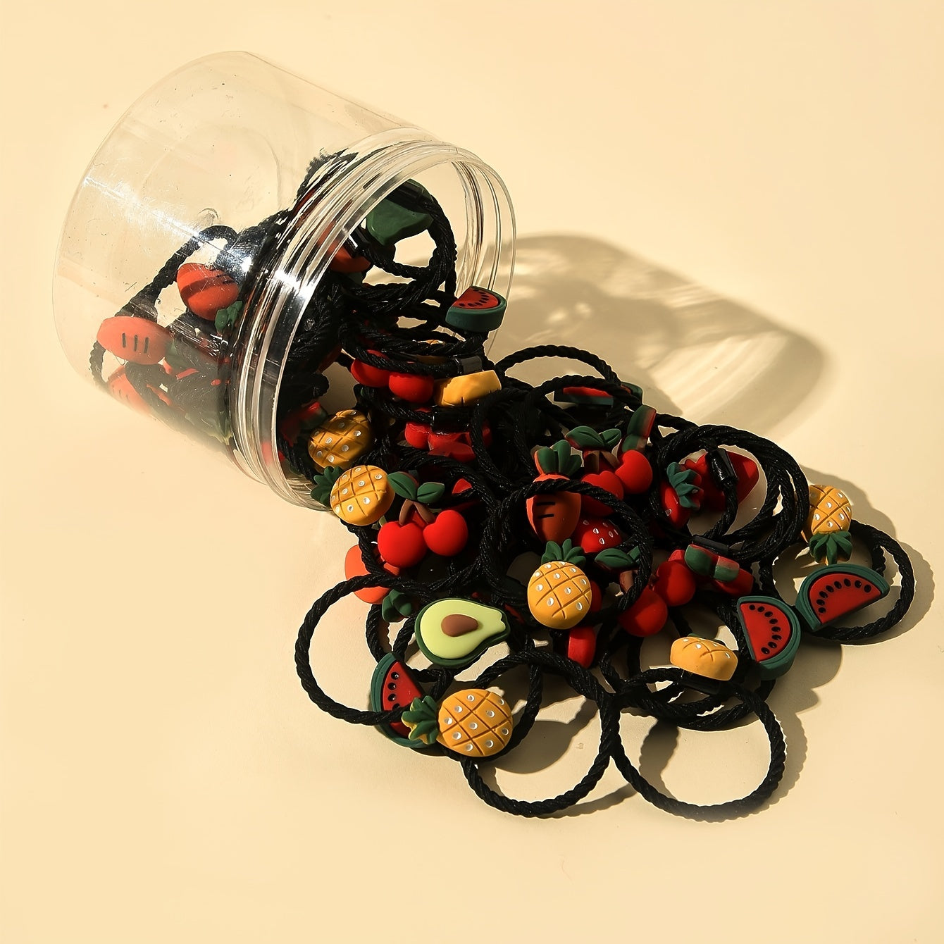 30pcs Girls Fruit Hair Tie Stretch Hair Rope Hair Ring Hair Accessories