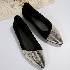 Women's Colorblock Flat Shoes Point Toe Work Shoes Women's Lightweight