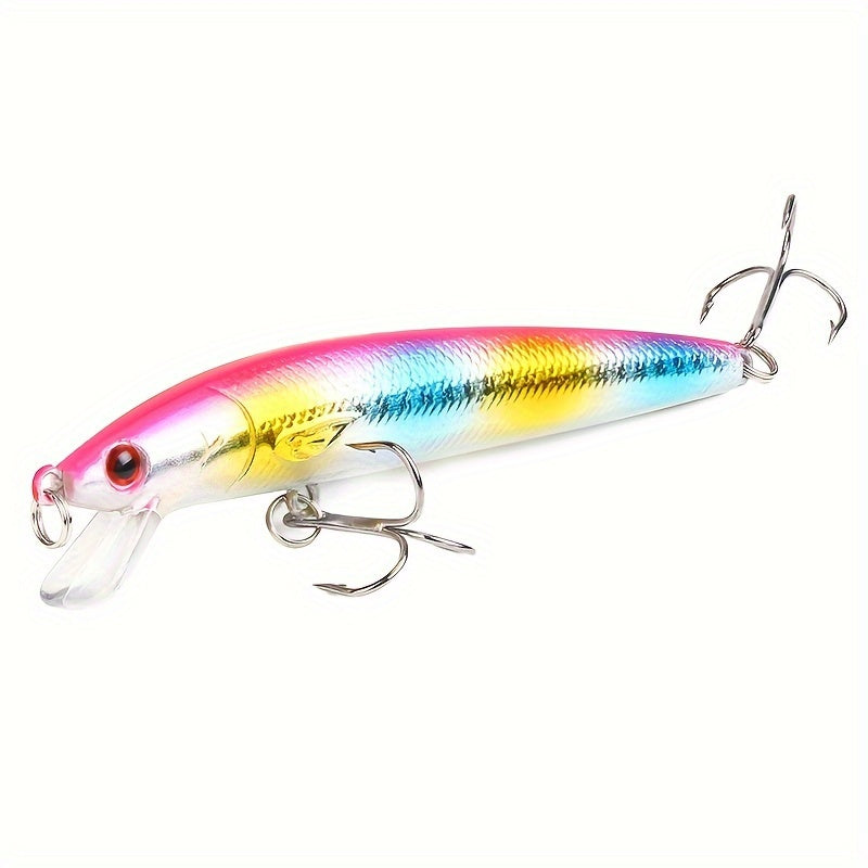 10pcs 12pcs Saltwater Fishing Bait 3D Minnow Artificial Bait 2 Treble Hooks
