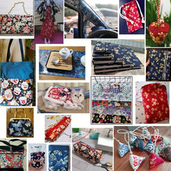 6pcs Japanese Style Cotton Craft Fabric Bundle for DIY Patchwork Sew