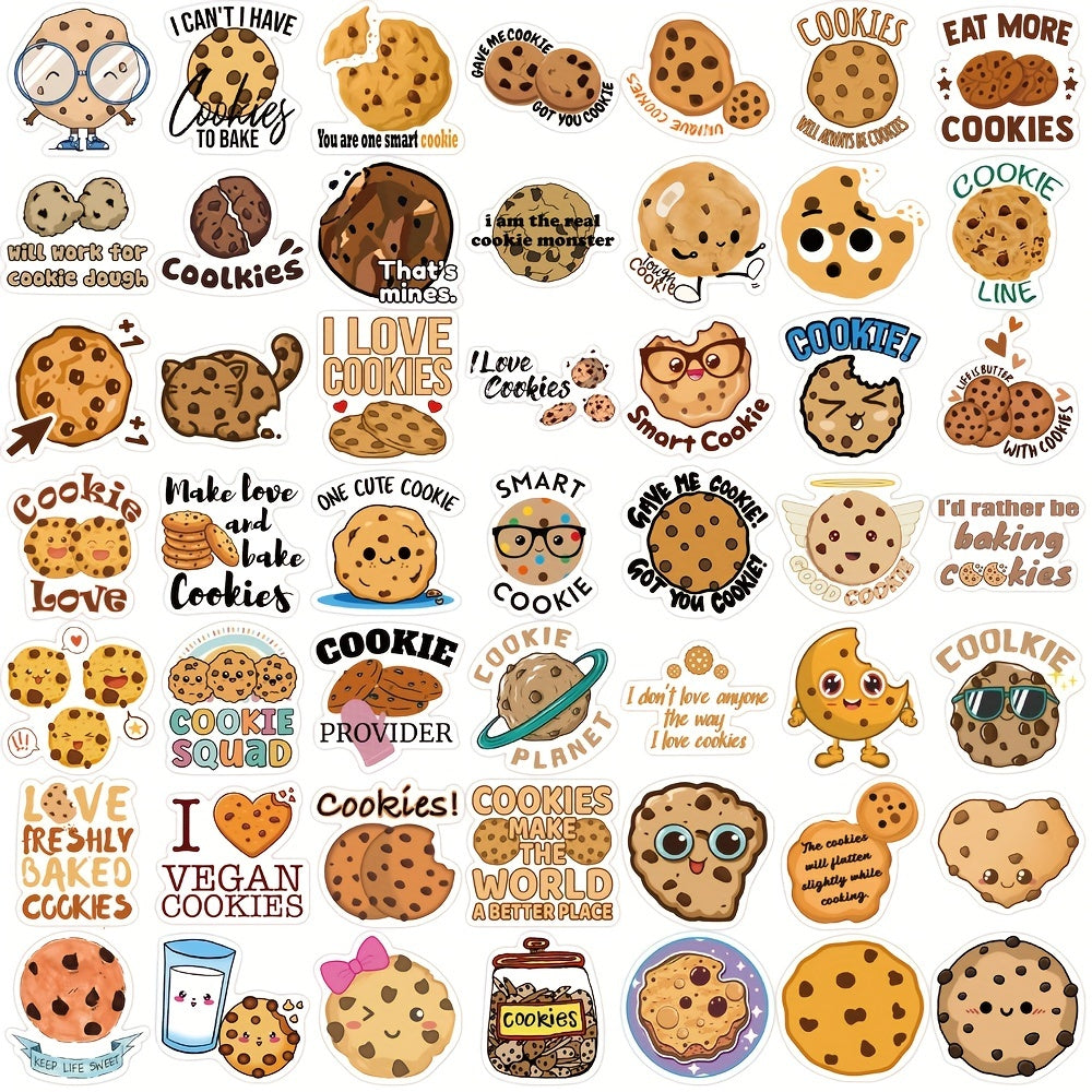 50pcs Cartoon Cookies Graffiti Stickers Waterproof DIY Stickers