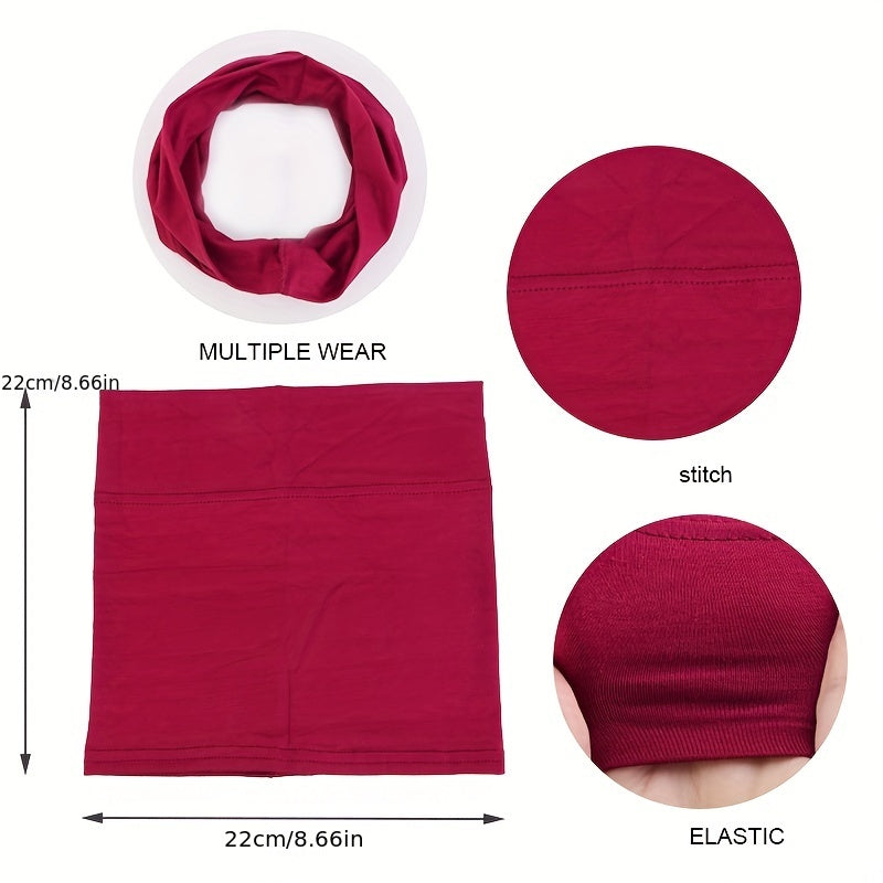 Solid Turban Cap Elastic Beanie Headband Soft Head Wrap Lightweight Head Scarf