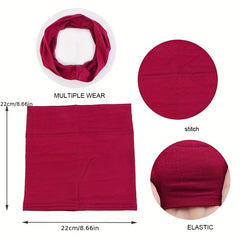Solid Turban Cap Elastic Beanie Headband Soft Head Wrap Lightweight Head Scarf