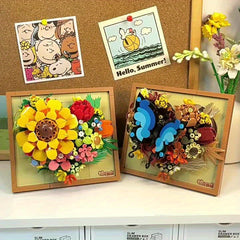 1000pcs Butterfly Rose Chrysanthemum Flower Building Blocks