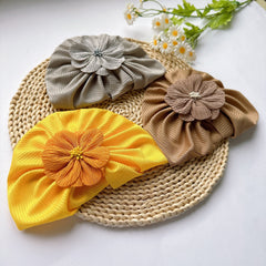 Soft Elastic Flower Baby Hat For Girl