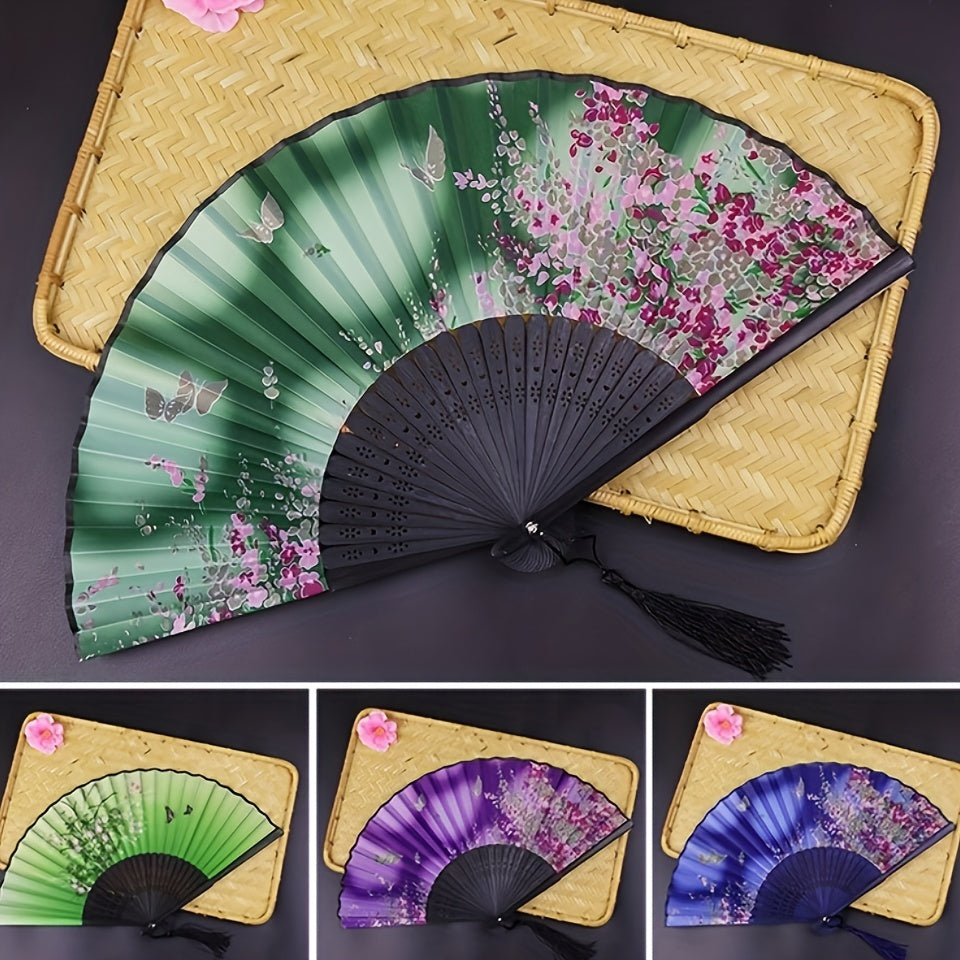 Ancient Style Folding Fan Chinese Dance Bamboo Cloth Fan