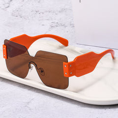 Rimless Gradient Square UV Sunglasses Women's Glasses