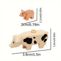 Farm Building Blocks Toy - Wild Boar Piglet Pasture Fence Assembly