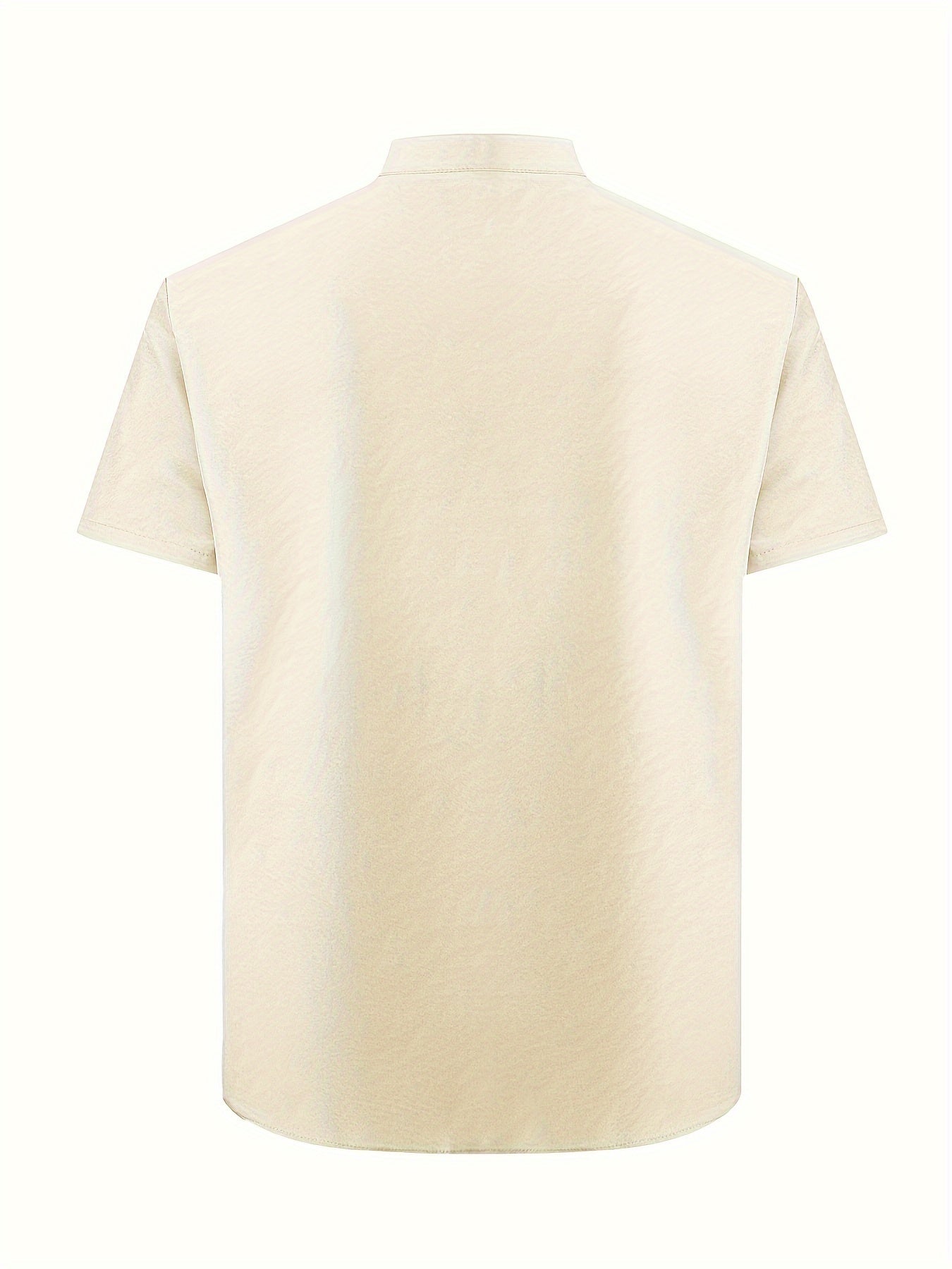 Solid Men's Casual Short Sleeve Shirt Summer Tops