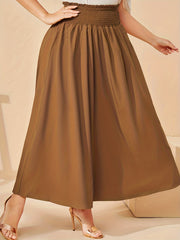 Women's Shirred High Waist Maxi Skirt