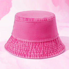 Solid Washed Bucket Hat Cotton Sun Hats Beach Travel Women Fisherman Cap