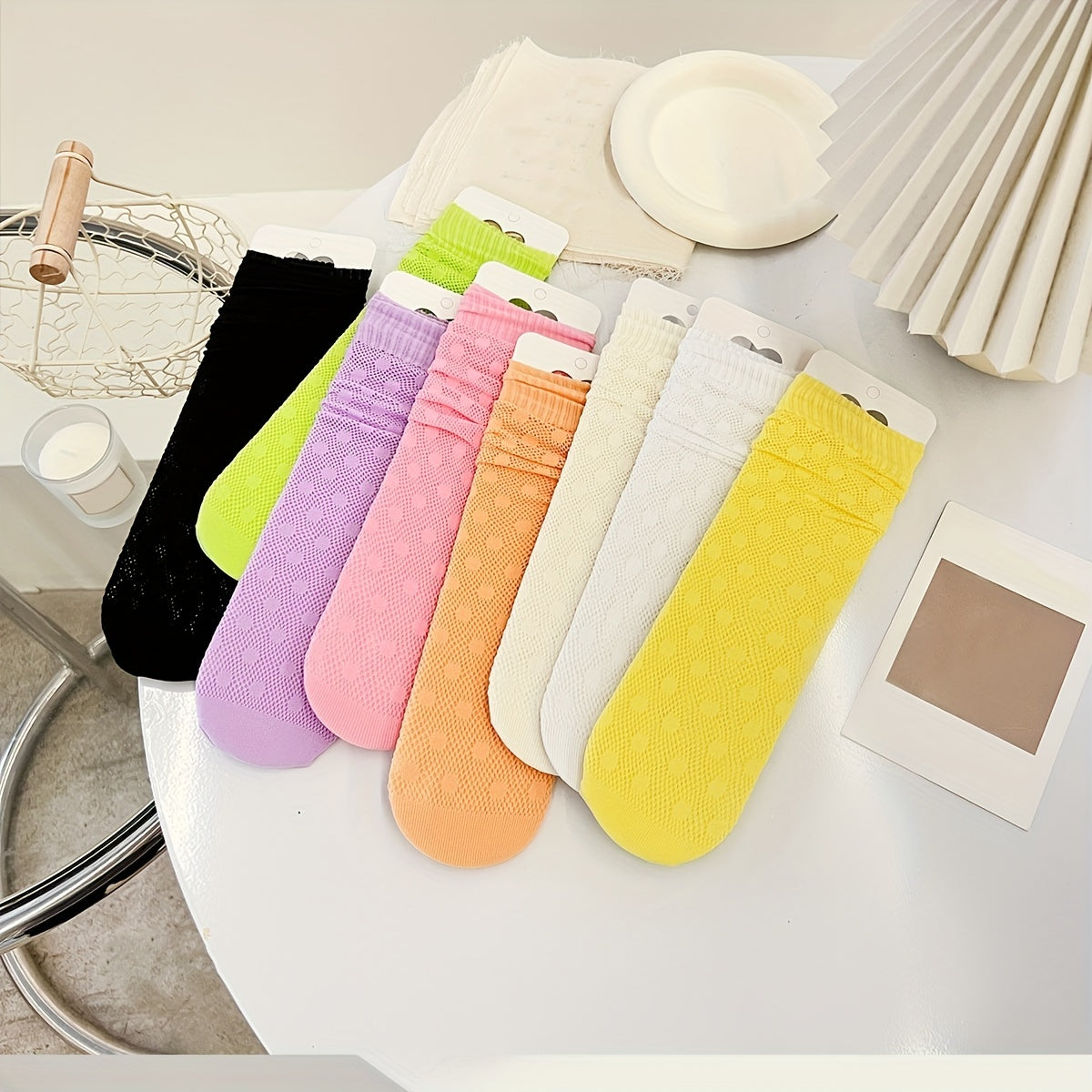 Girls Cotton Blend Dot Pattern Knee High Stockings