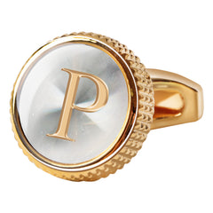 Men's Golden Letter Cufflinks Business Casual