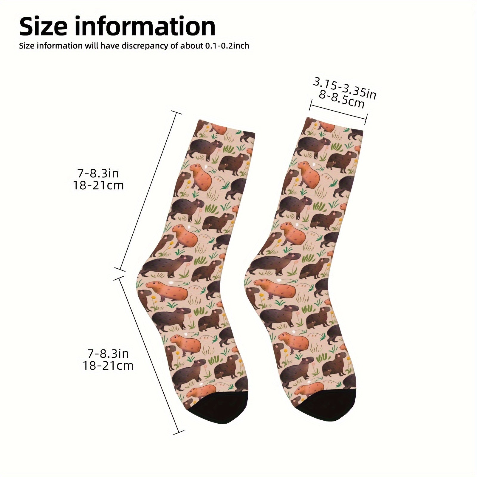 Men's Capybara Pattern Socks Outdoor Cycling Camping Funny Sock