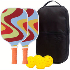 Striped Carbon Fiber Pickleball Racket Set Outdoor Sports