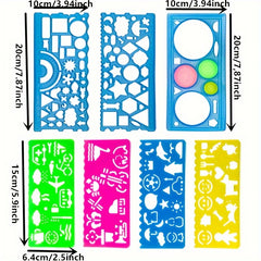 7pcs Spirograph Ruler for Art Students & Children