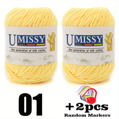 2pcs 50g Cotton Blended Knitting Yarn Soft Yarn For Beginners DIY Yarn