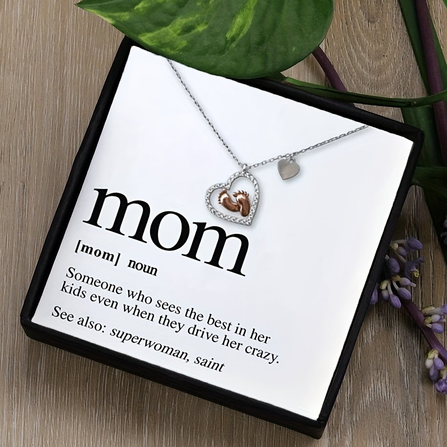 Baby Foot Heart Pendant Necklace Party Holiday Birthday Mother's Gift