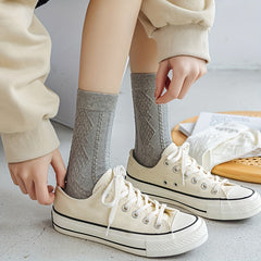 5 Pairs Argyle 3D Textured Socks Soft & Comfy