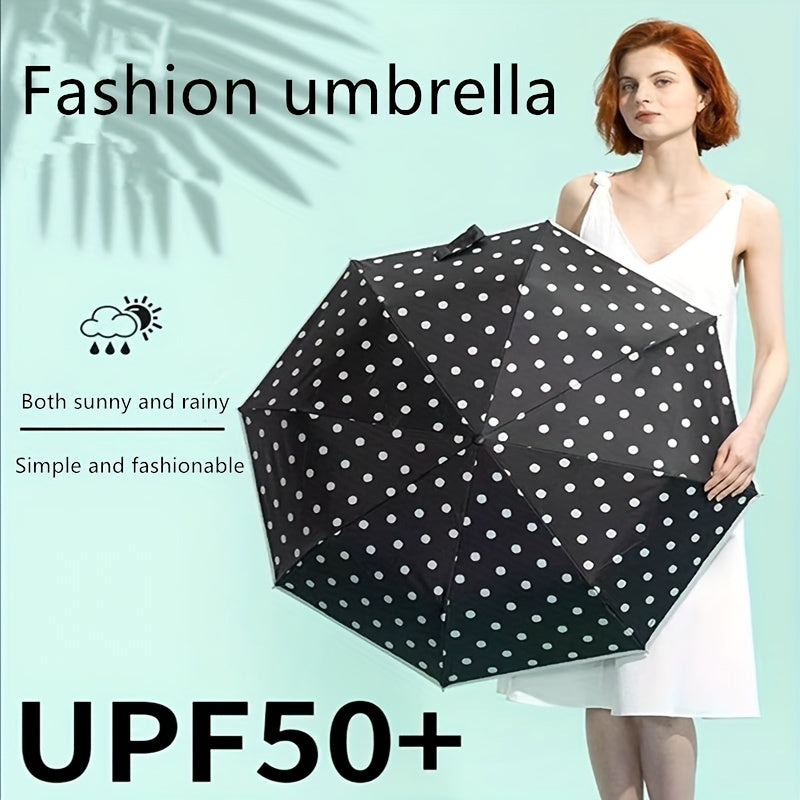 Polka Dot Umbrella Woman Folding Small Fresh Automatic Sun Umbrella