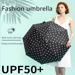 Polka Dot Umbrella Woman Folding Small Fresh Automatic Sun Umbrella