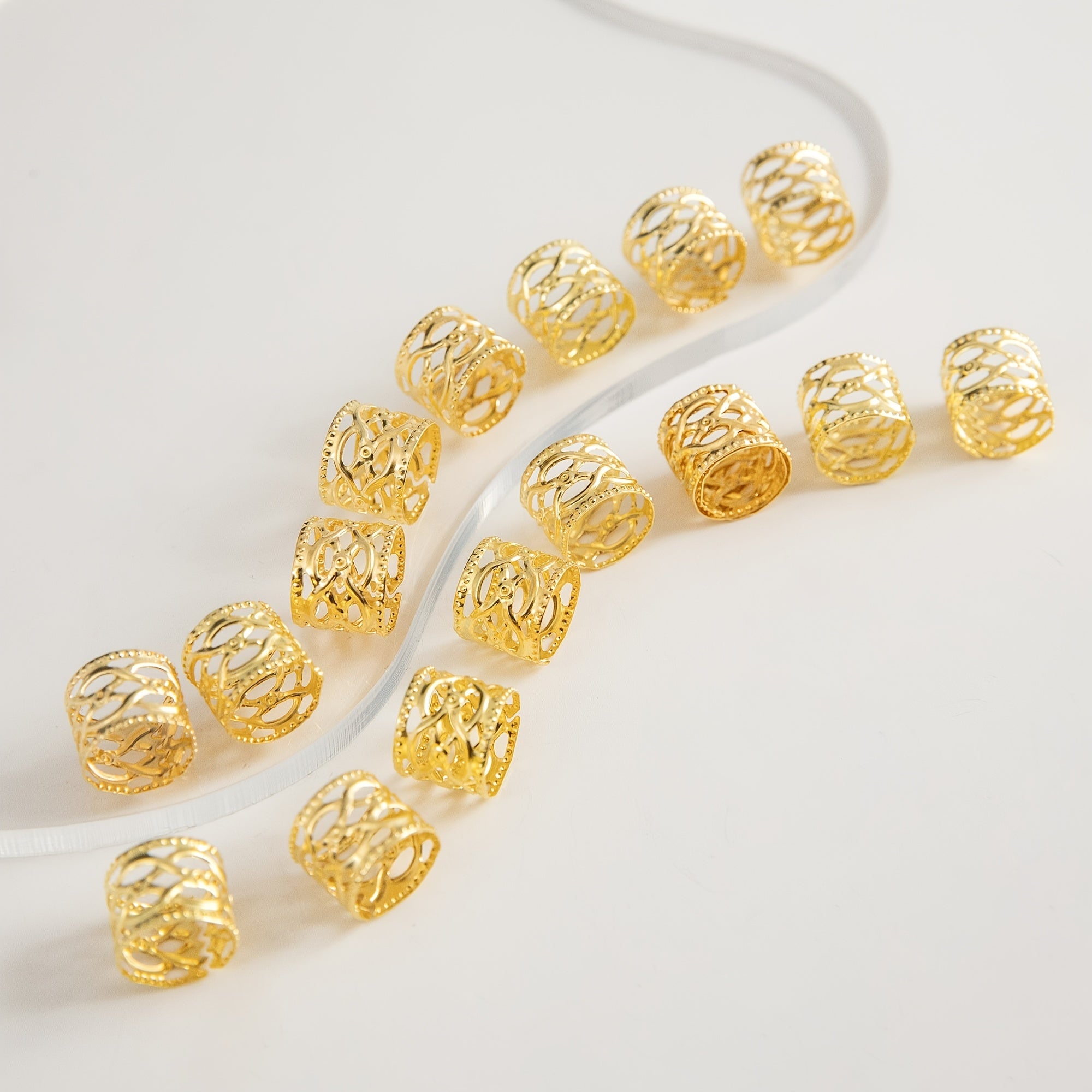 100pcs Dreadlocks Beads Hair Braid Clips Hair Cuffs Hair Jewelry For Locs