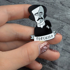 Cartoon Portrait Brooch Lapel Pin Badge Enamel Horror Gothic Punk Gift