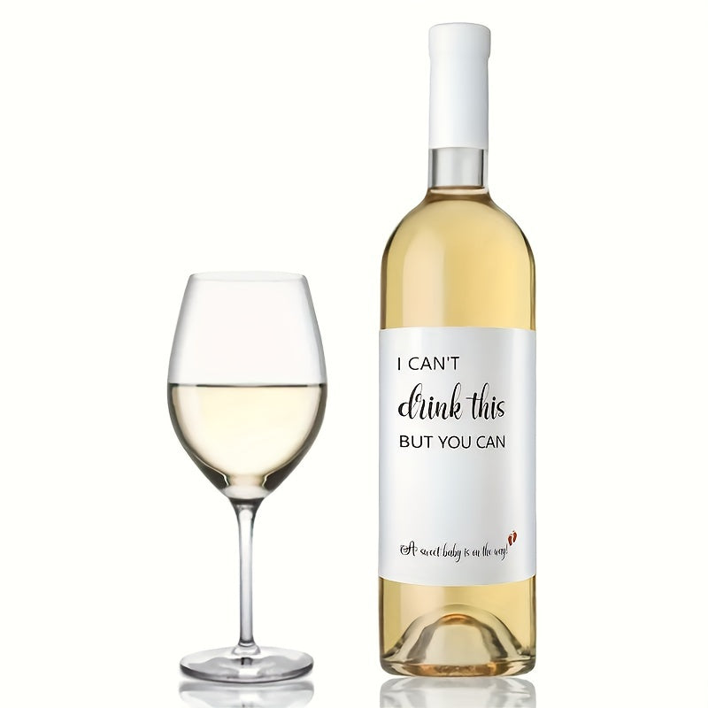 6pcs Funny Pregnancy Wine Labels, Perfect for Pregnancy Announcements