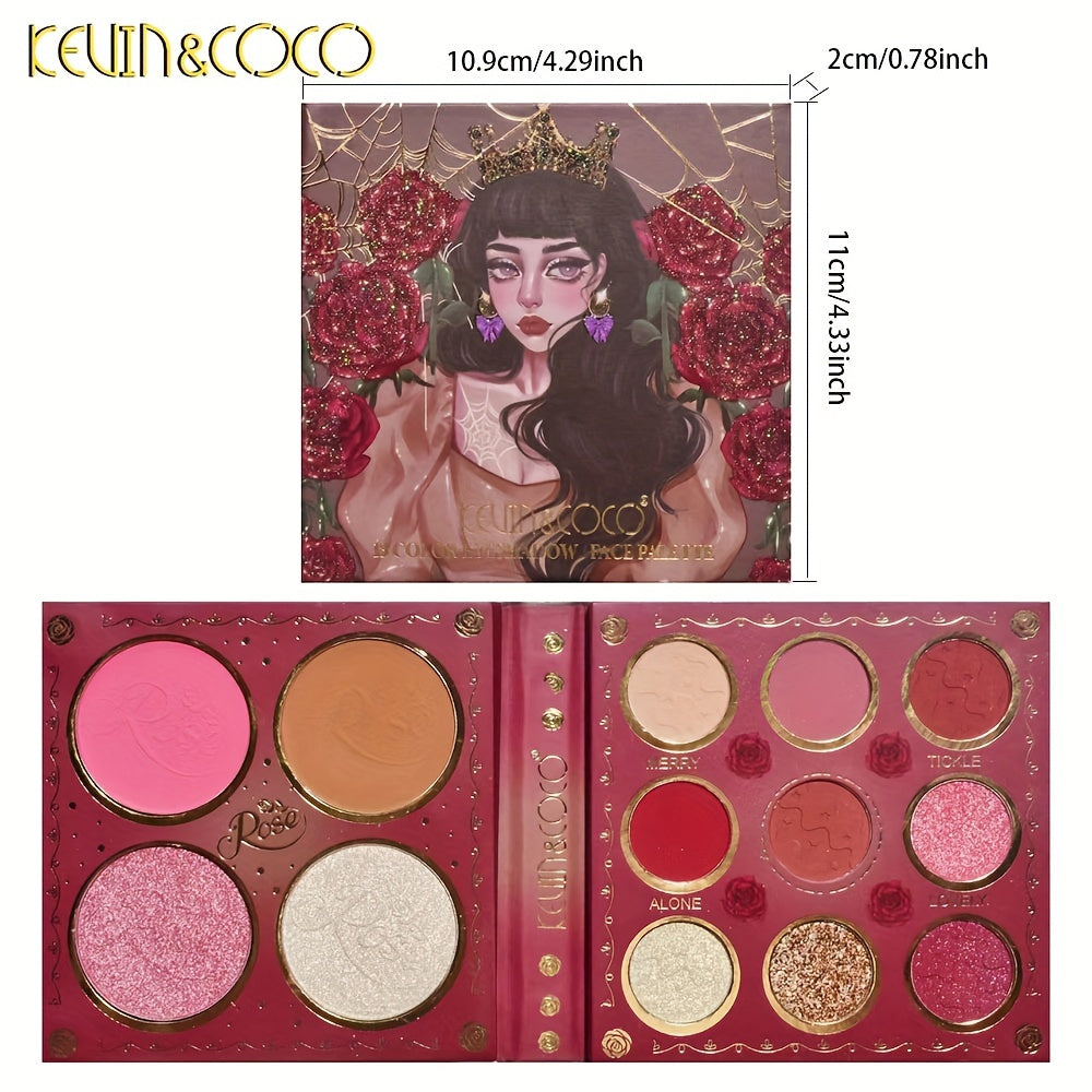 13 Colors Eyeshadow Palette - Pink Orange Brown Multicolor Palette