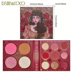 13 Colors Eyeshadow Palette - Pink Orange Brown Multicolor Palette