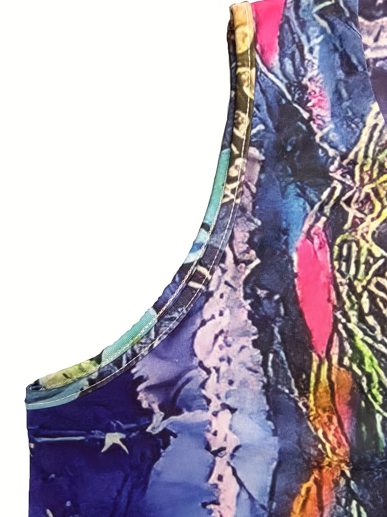Floral Print V Neck Tank Dress