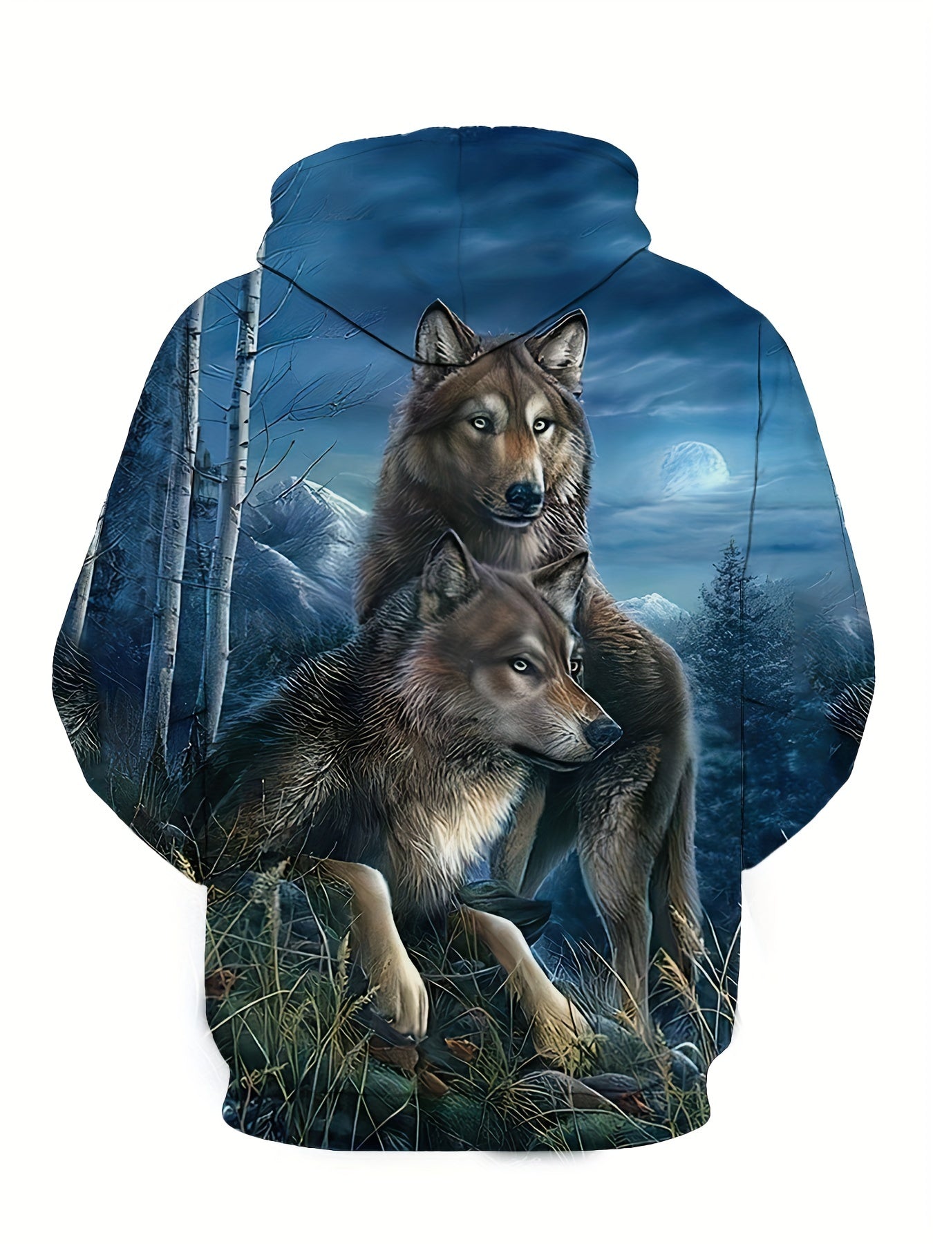Wolves 3D Print Hoodie Men Graphic Hooded Pullover Autumn Winter